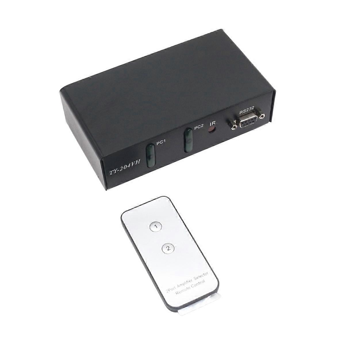 2 in 4 Out VGA Splitter Switcher Video Game Distribution 350MHz Support 1920x1440 with IR Remote Co