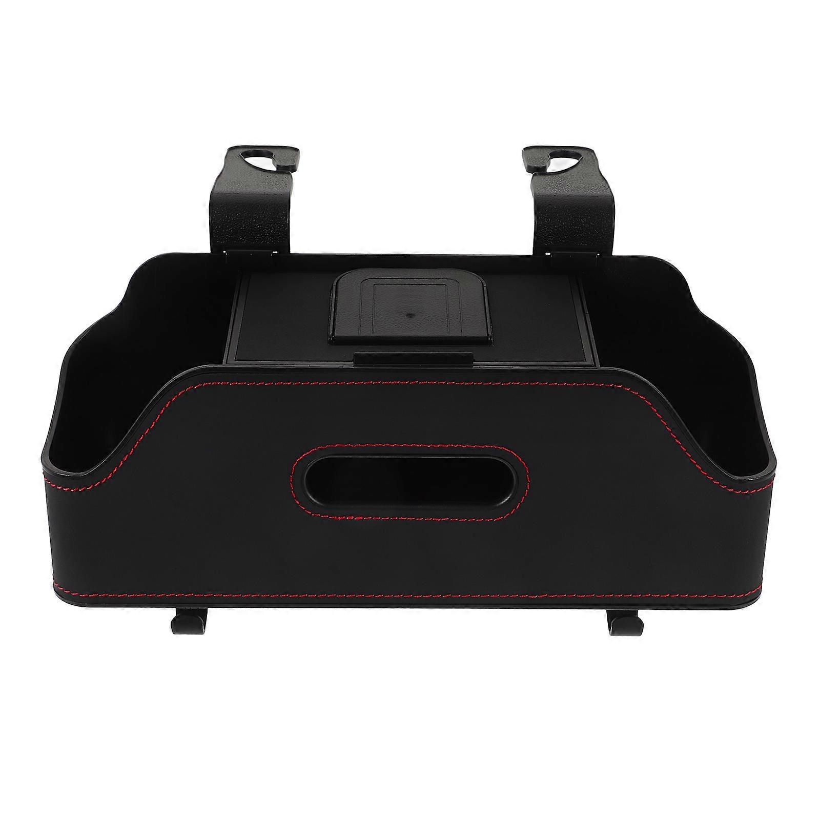 Car Seat Organizer Durable Back Seat Storage Box with Tissue Holder and Cup Holder Space Saving Design Easy to Clean and Install for Car Interior