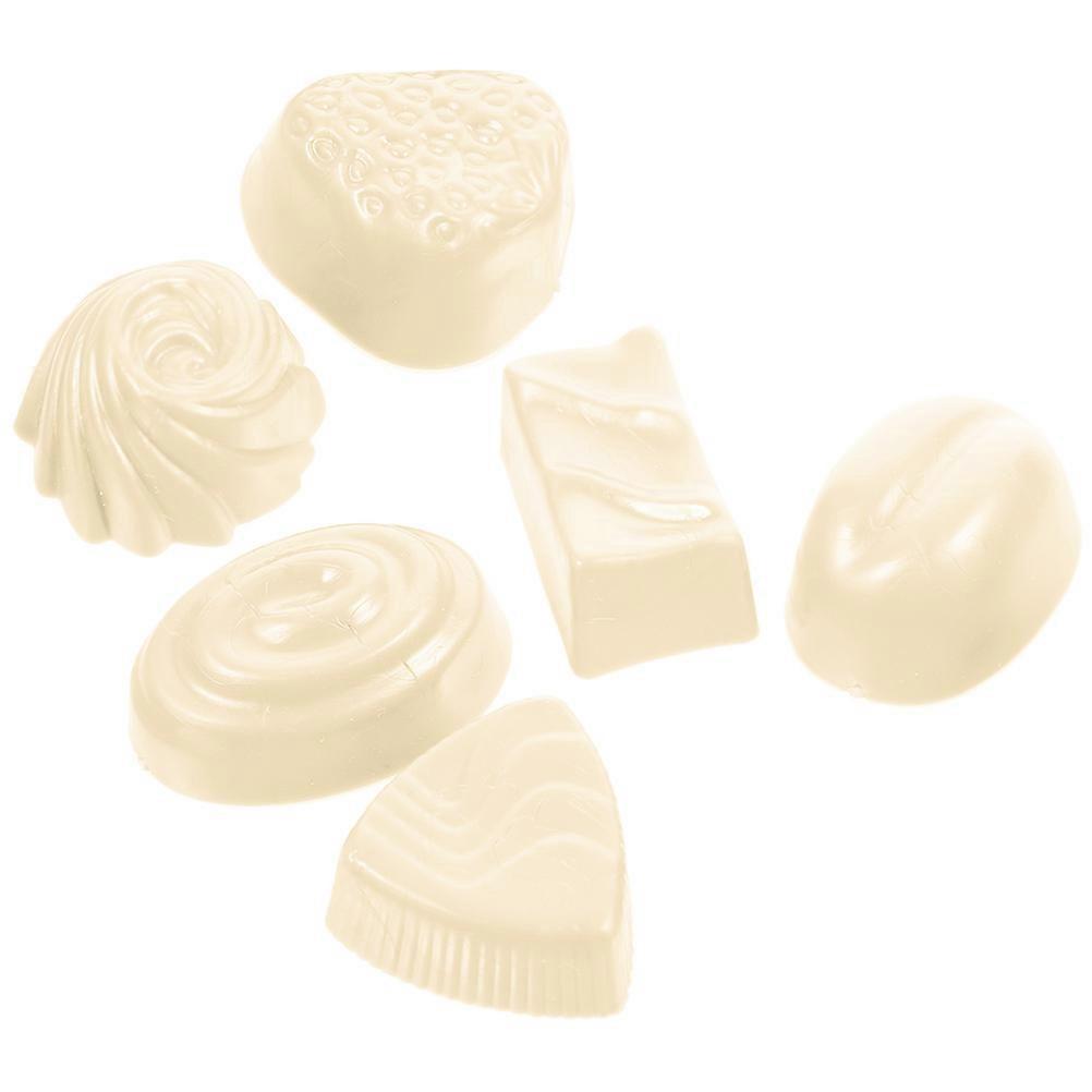 6pcs Realistic Fake Chocolate Display Models Faux Dessert Props for Shop Window Home Decor Assorted Shapes with Candy and Strawberry