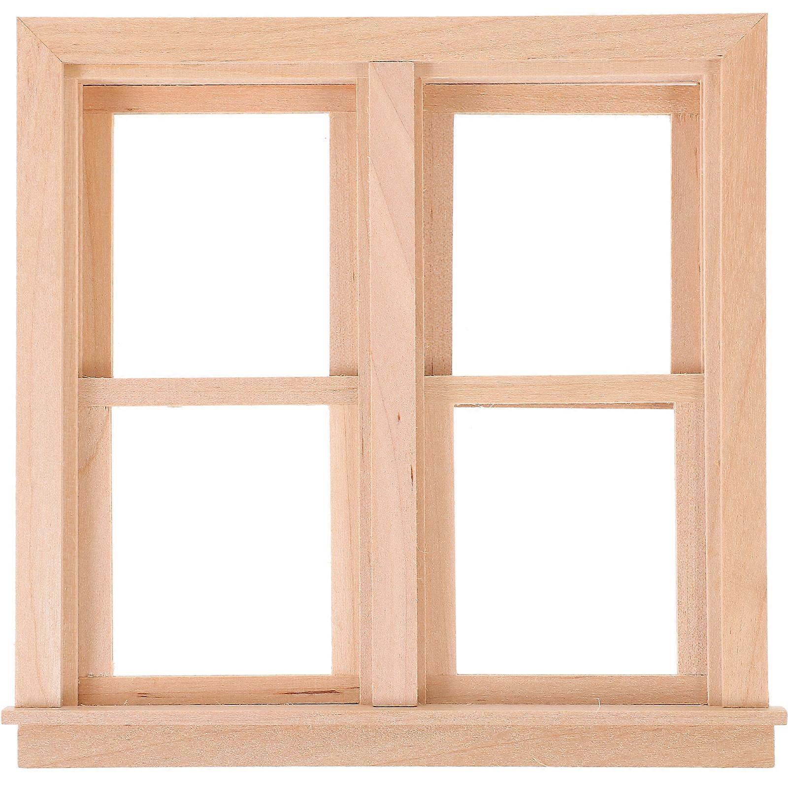 Mini Wooden Dollhouse Window Frame DIY Kit – Lightweight Decorative Element for Creative Miniature Landscape and Realistic Scene Building