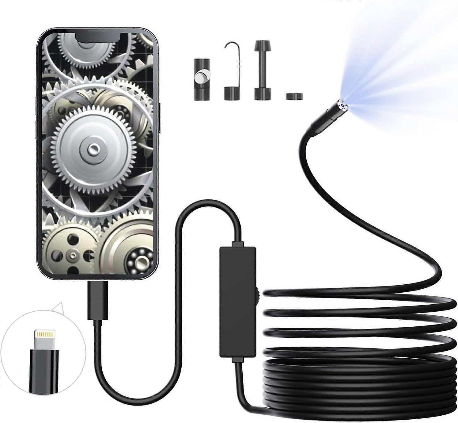 Endoscope Camera with Light, 1920P HD Borescope with 8