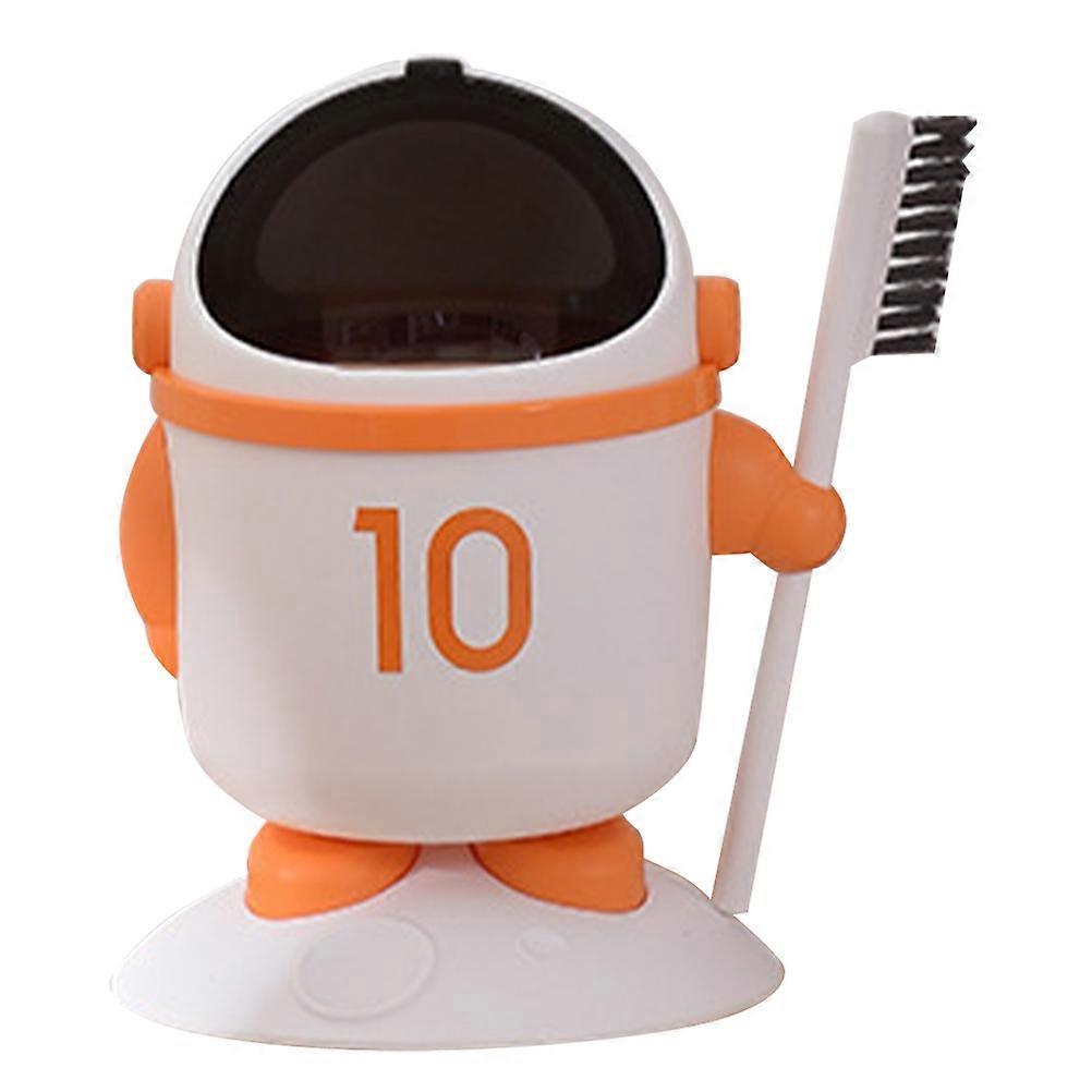 Orange Lightweight Desktop Trash Can with Lid and Mini Brush for Storage 4.5"x3.2" "