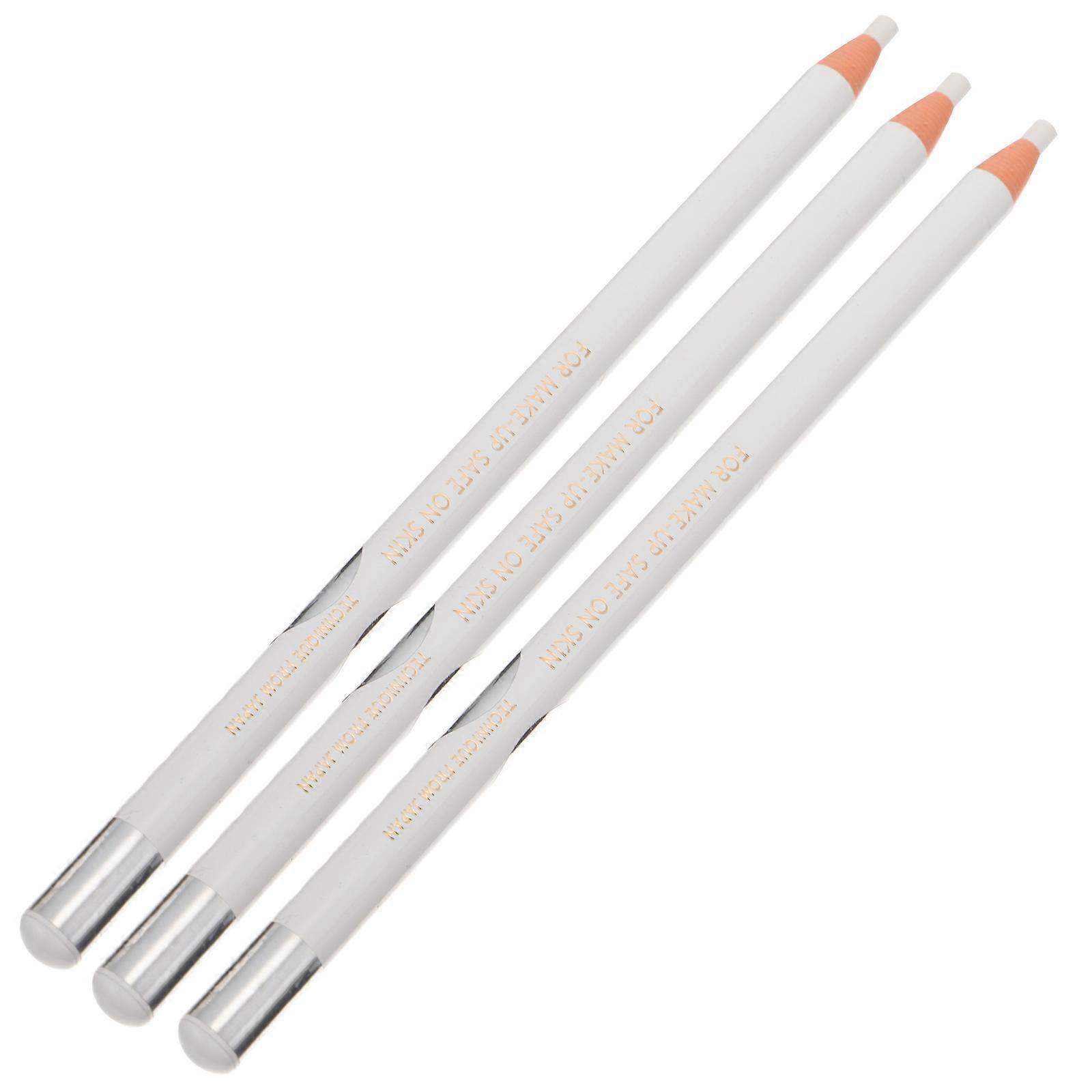 White Eyebrow Eyeliner Pencil 3pcs Set Easy Application, Versatile Eyeshadow & Eyeliner Brush for Stunning Eye Makeup Look