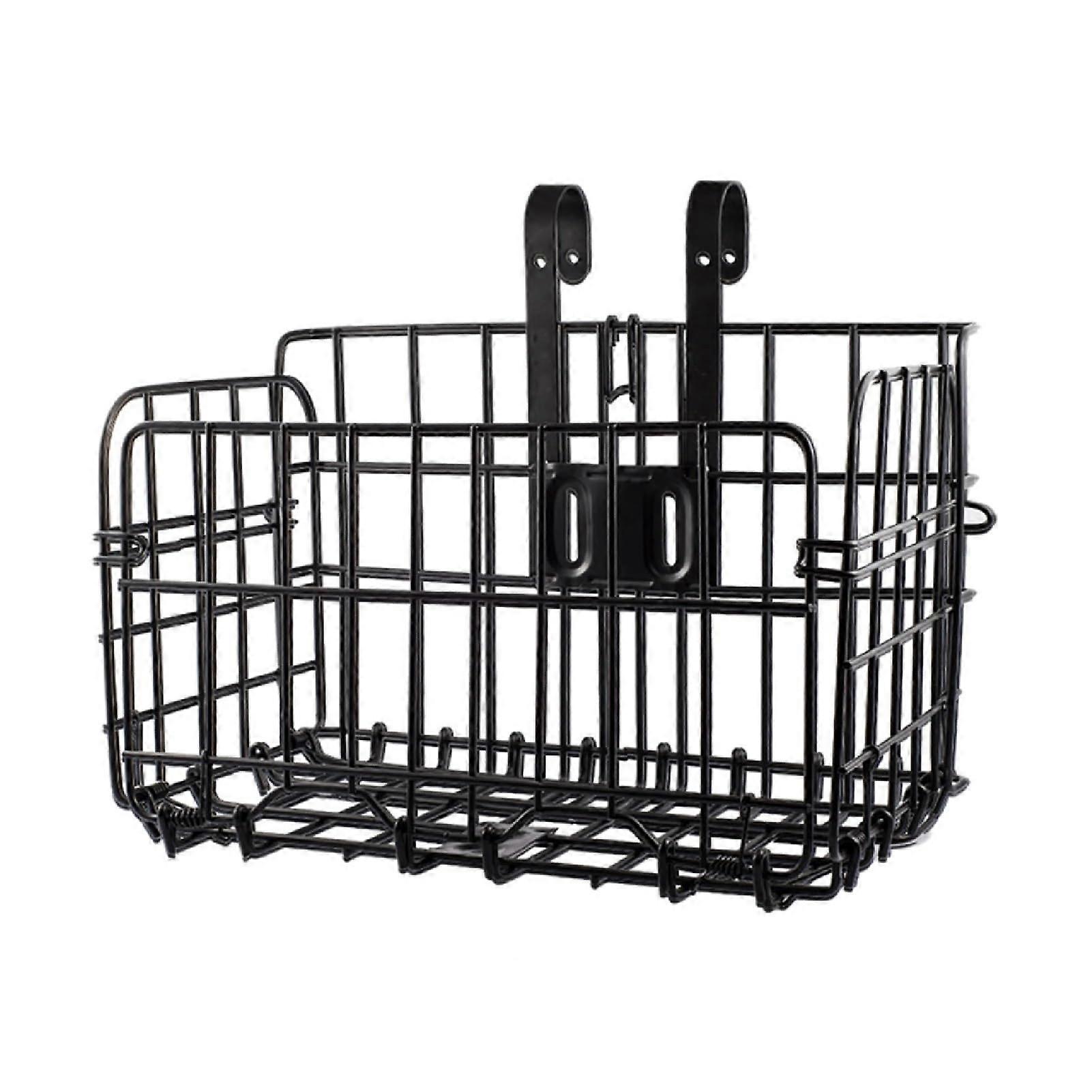 Adjustable Metal Bicycle Basket Mount Fixed Holder For Folding Front Or Rear Carrier Black