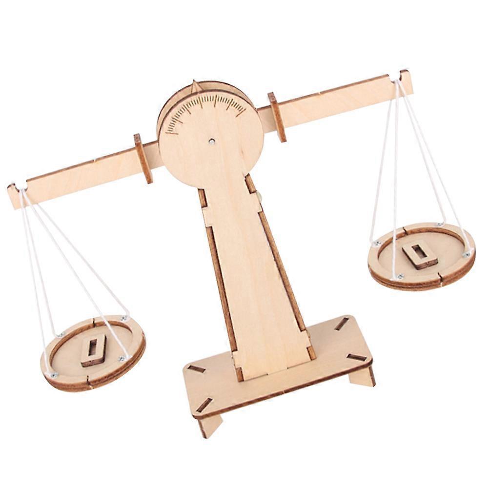 Wood Balance Scale DIY Educational Toy for Kids Safe and Durable Khaki Color  Assemble Design