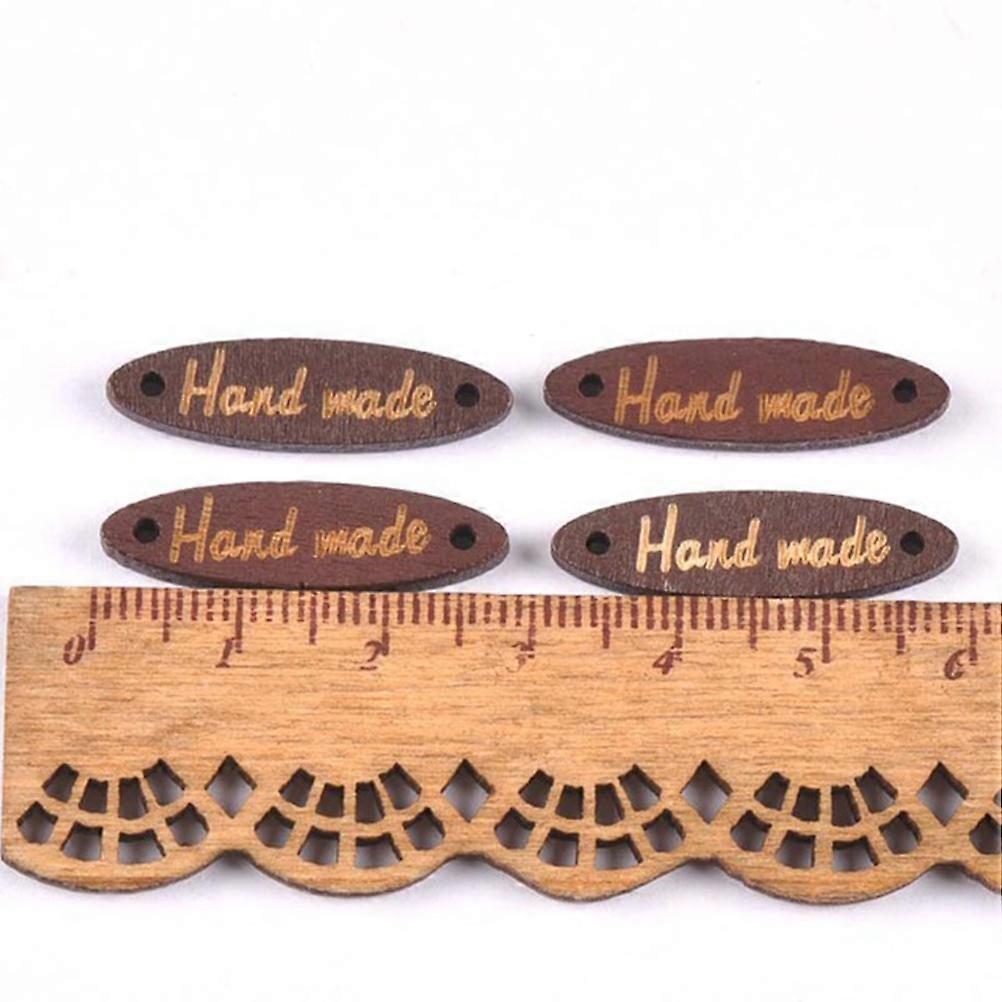 200Set Wooden Nameplate Buttons Assorted Color Craft Projects Jewelry Accessories Creative DIY Craft