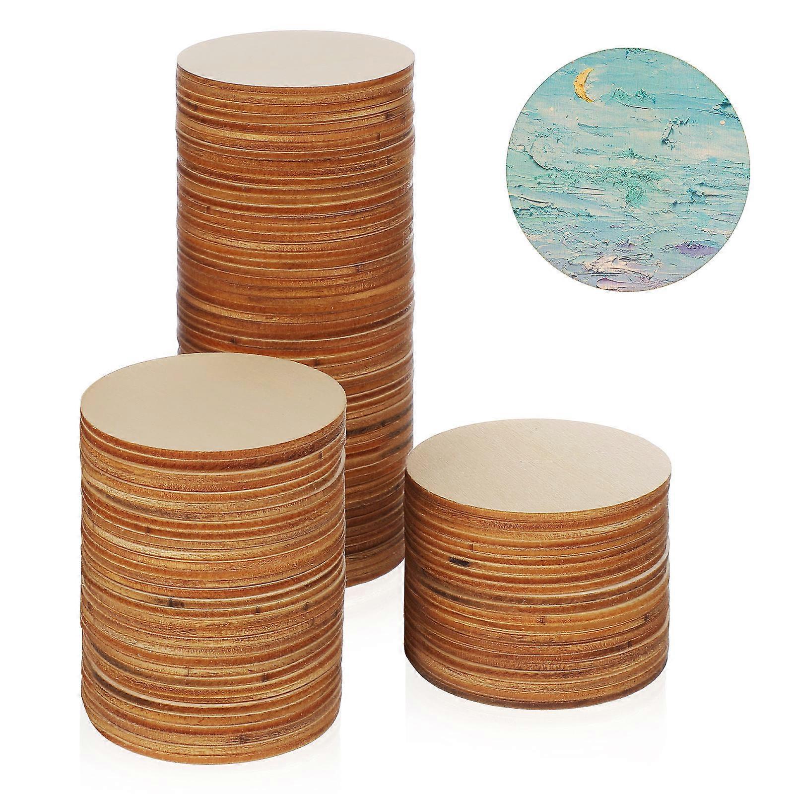 Blank Wood Craft Cutouts For Presents 50mm Diameter Durable Material Ideal For All Skill Levels 100 Pcs