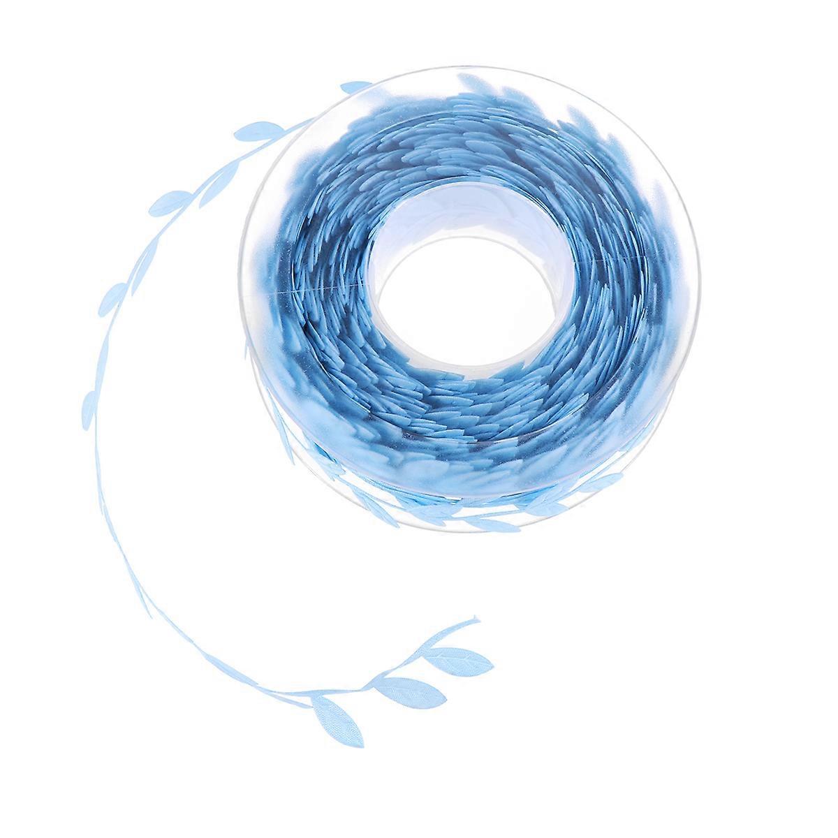 Gift Wrapping Ribbon Leaf Shape Band for Decoration 1 Roll Blue