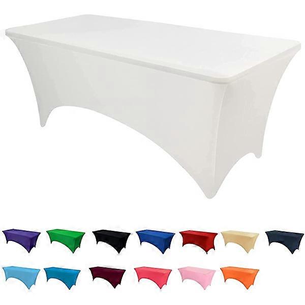 Spandex Fitted Tablecloth, Washable Rectangular Stretch Stand Banquet Tablecloth (Blue, 6ft)