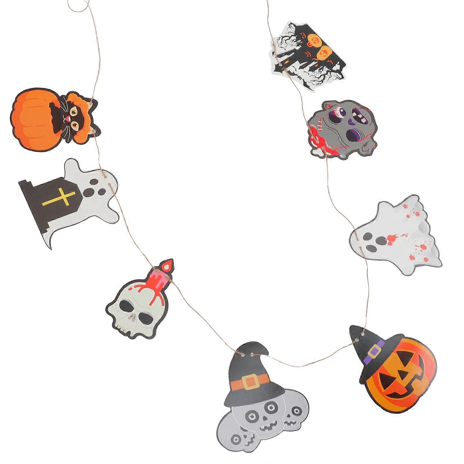 Halloween Party Decoration Banner 1 Set Features Triangle Flags In Assorted Color For Fun Gatherings And Events