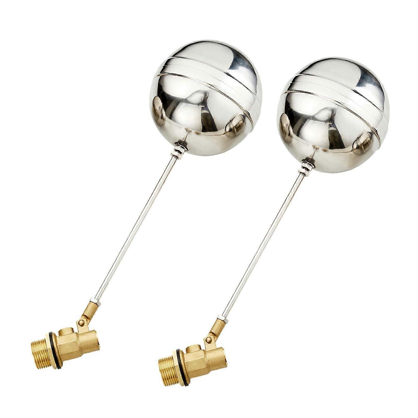 Schwimmerventil Float Valve, Tank Float Valve, 2-Pcs DN15 Brass Ball Valve, Automatic Water Level Regulator Water Tank