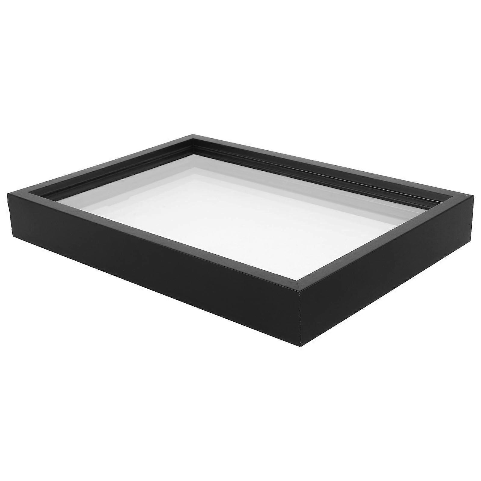 Wooden Photo Frame for Handprints and Footprints Creative Family Keepsake Display Stand Black Color Fits Home Decor