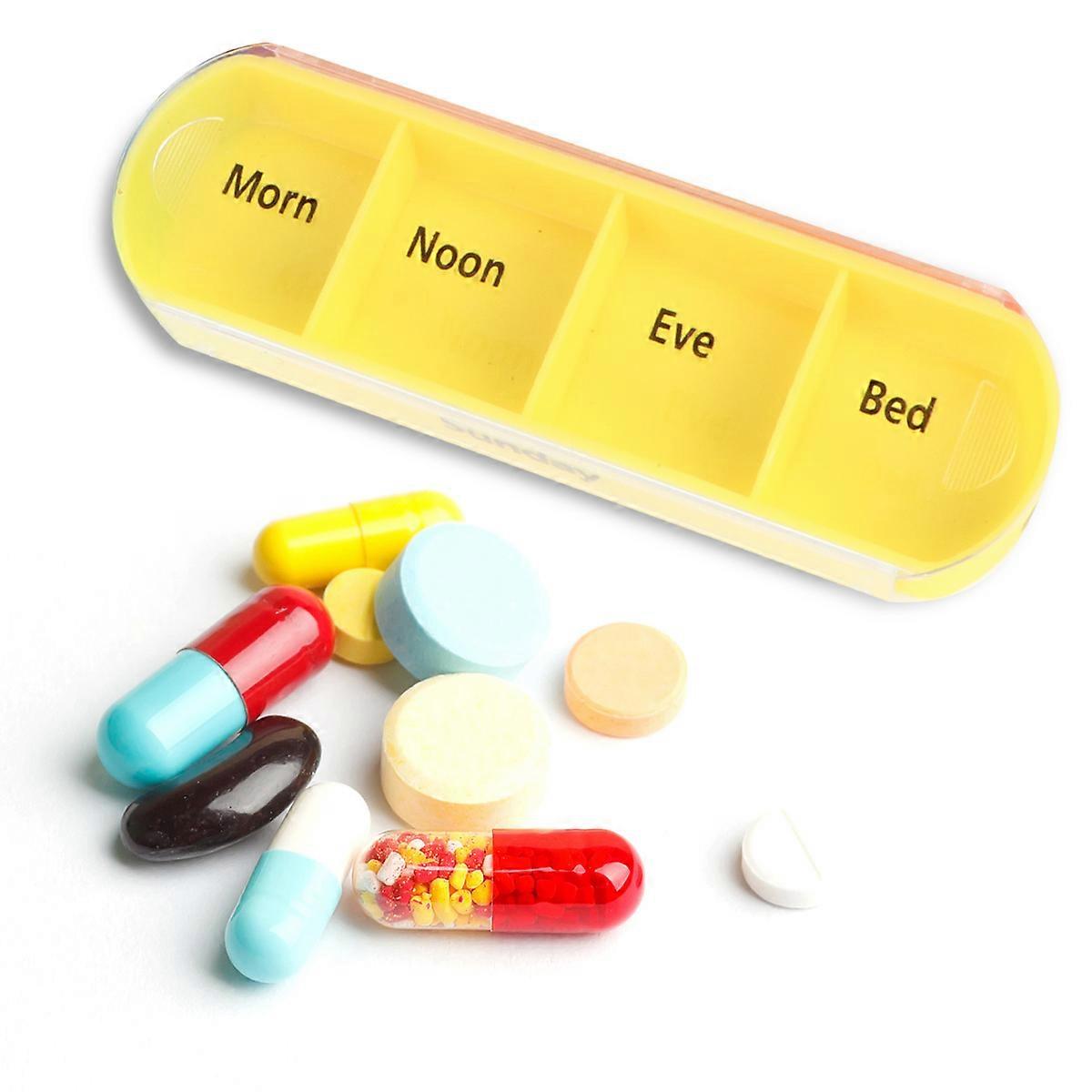 Brown PU Medicine Storage Case with 28 Compartments for Travel and Daily Use 7 Day Weekly Design