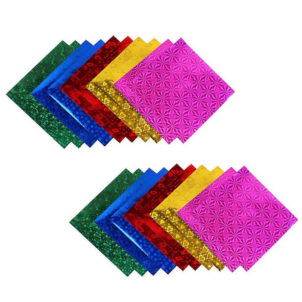 Flash Origami Paper for DIY Crafts 100Pcs Handmade Color Paper Set