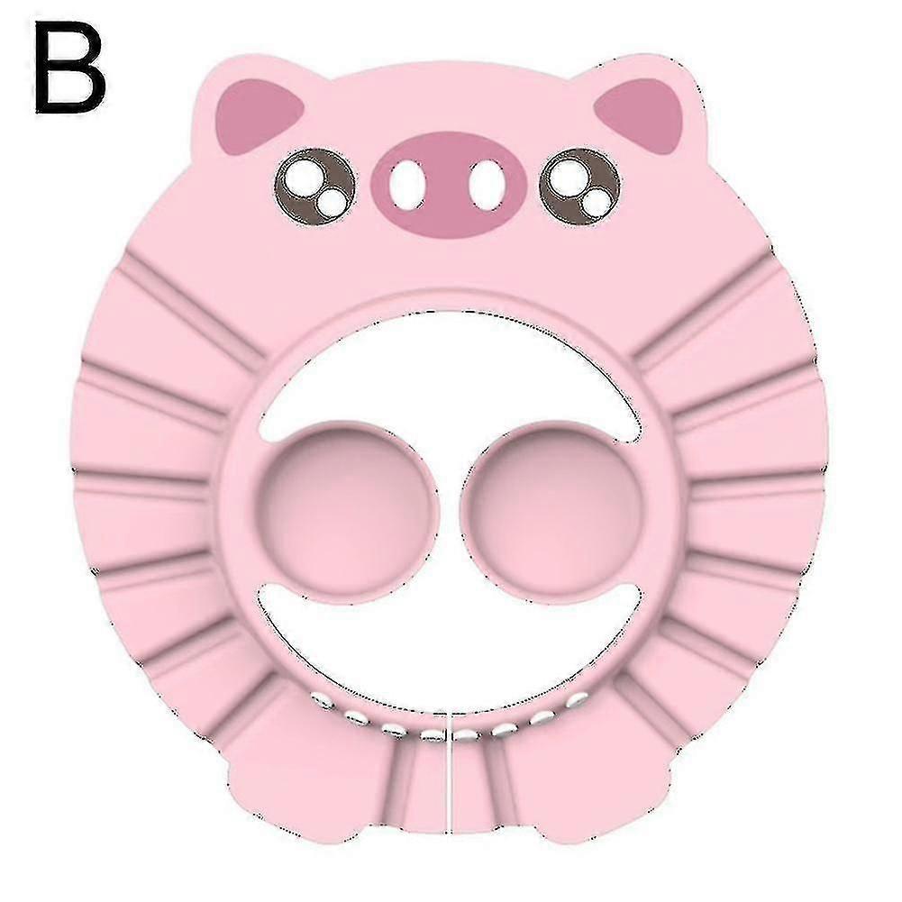 Gorro de ducha de champú ajustable para bebé para protección ocular rosa