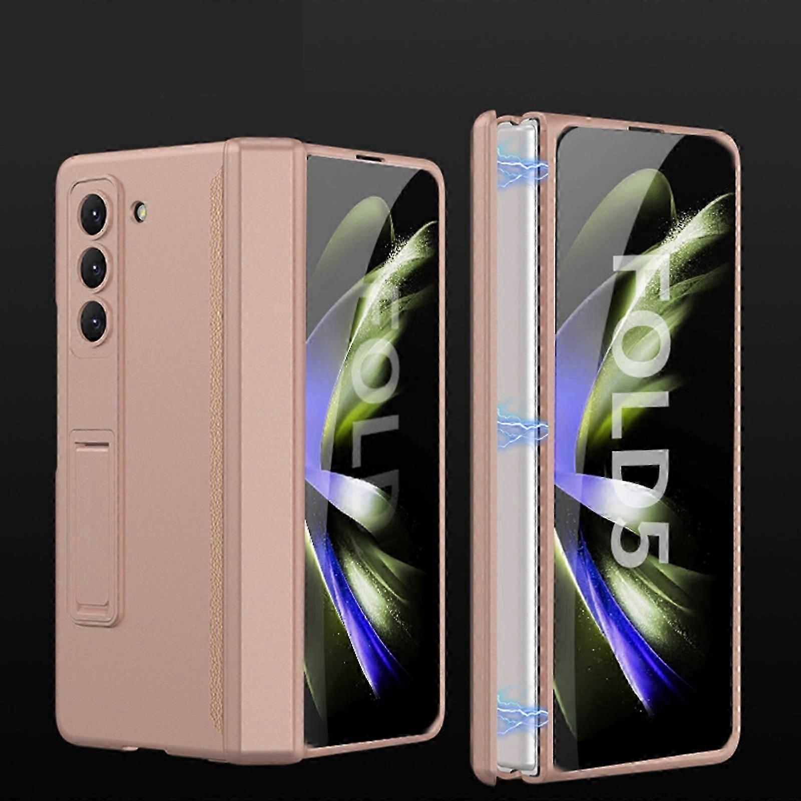 for Samsung Galaxy Z Fold 5 Case Hinge Coverage Protective Case with Built-in Kickstand PC Magnetic All-Inclusive Shockproof Cover