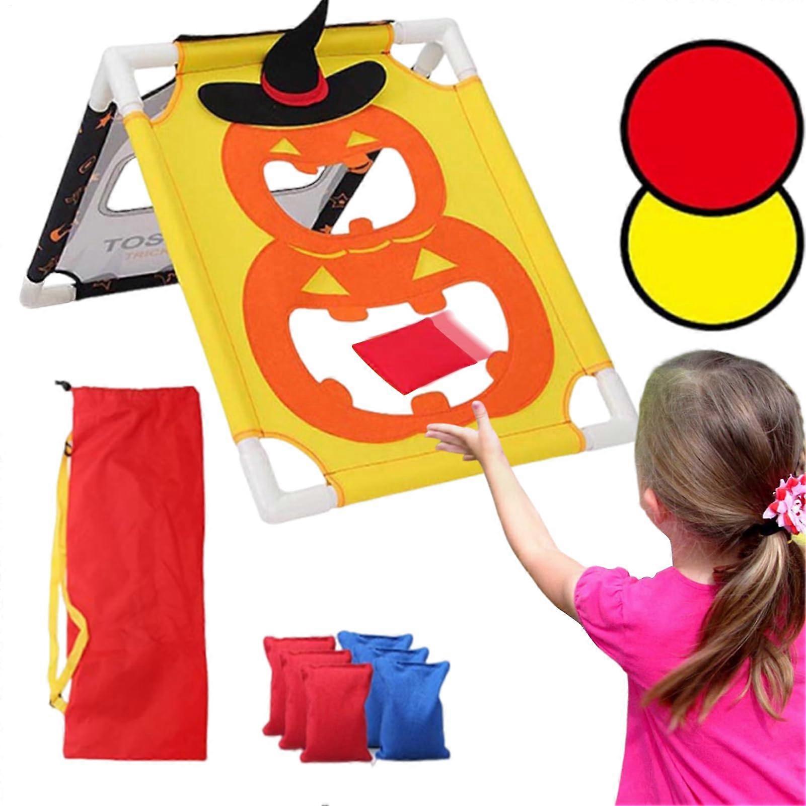 Bean Bag Toss Game, Kids Bean Bag Toss Toy, Toddler Target Game, Fun Cartoon Graphics, Interactive Indoor Activity, 48x38x35 cm, for Kids Playtime