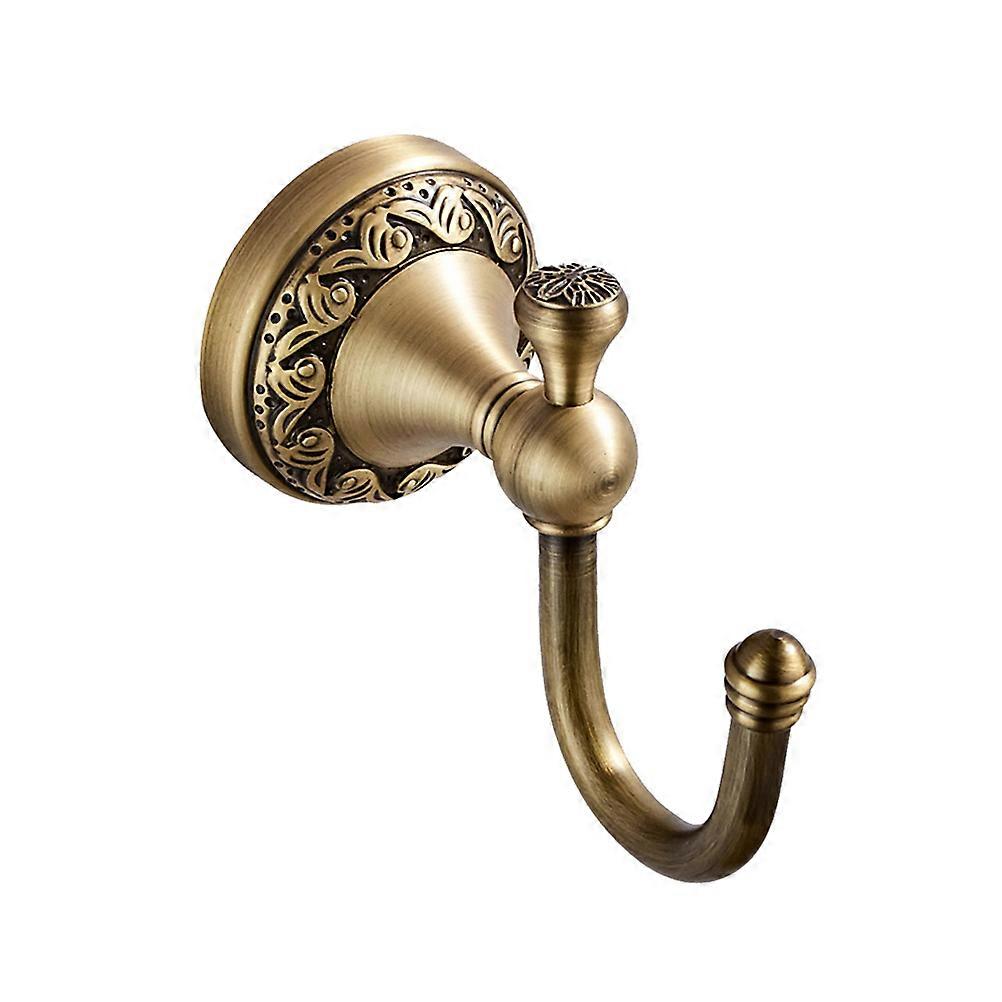Golden Brass Wall Hooks for Bathroom Use Towel and Coat Hangers Ideal for Small Spaces 5 Pack
