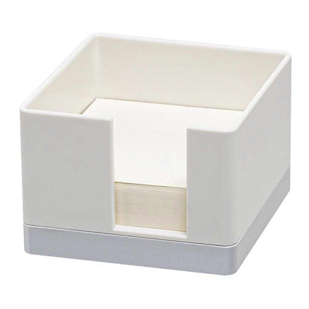 Memo Box Mini for Home Beige Plastic Desktop Organizer with Memo Pad Holder Lightweight and Portable 1 Set