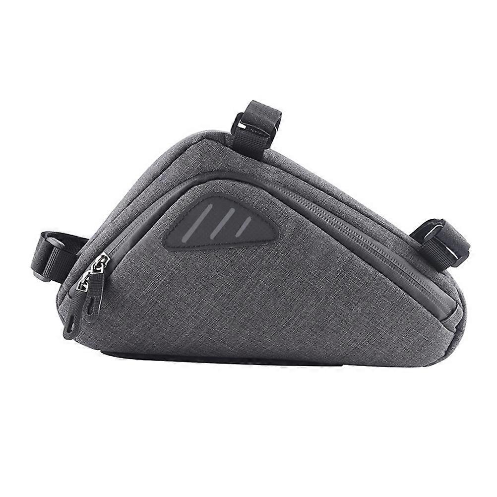 Reflective Bicycle Frame Pouch with Side Compartments and One Hand Access for Tool Storage Universal Fit for Road and Mountain Bikes