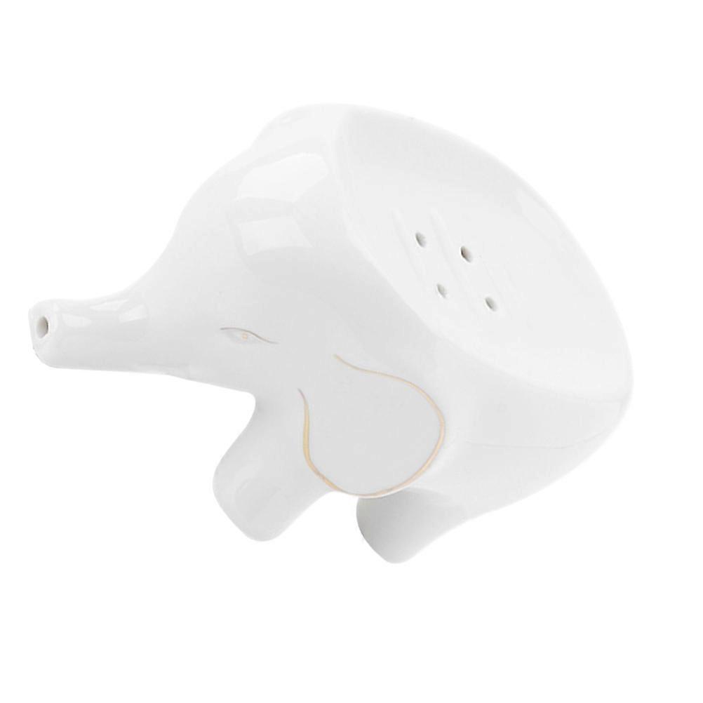 Adorable Elephant Soap Dish with Drainage – Multi Purpose Storage Holder for Bathroom & Kitchen Use – White