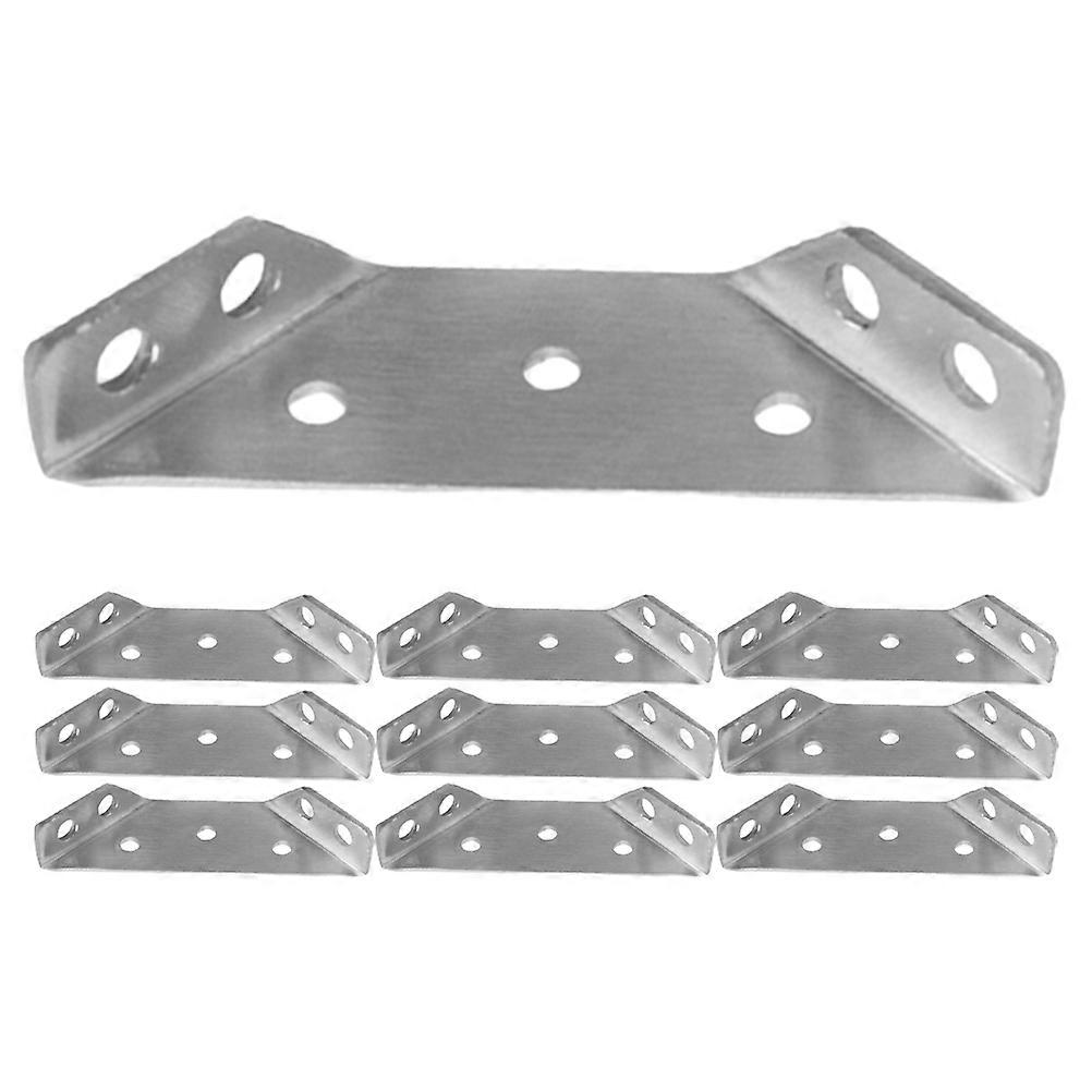 Furniture Corner Brackets Silver Stainless Steel Strong Support for Holding Use 10pcs