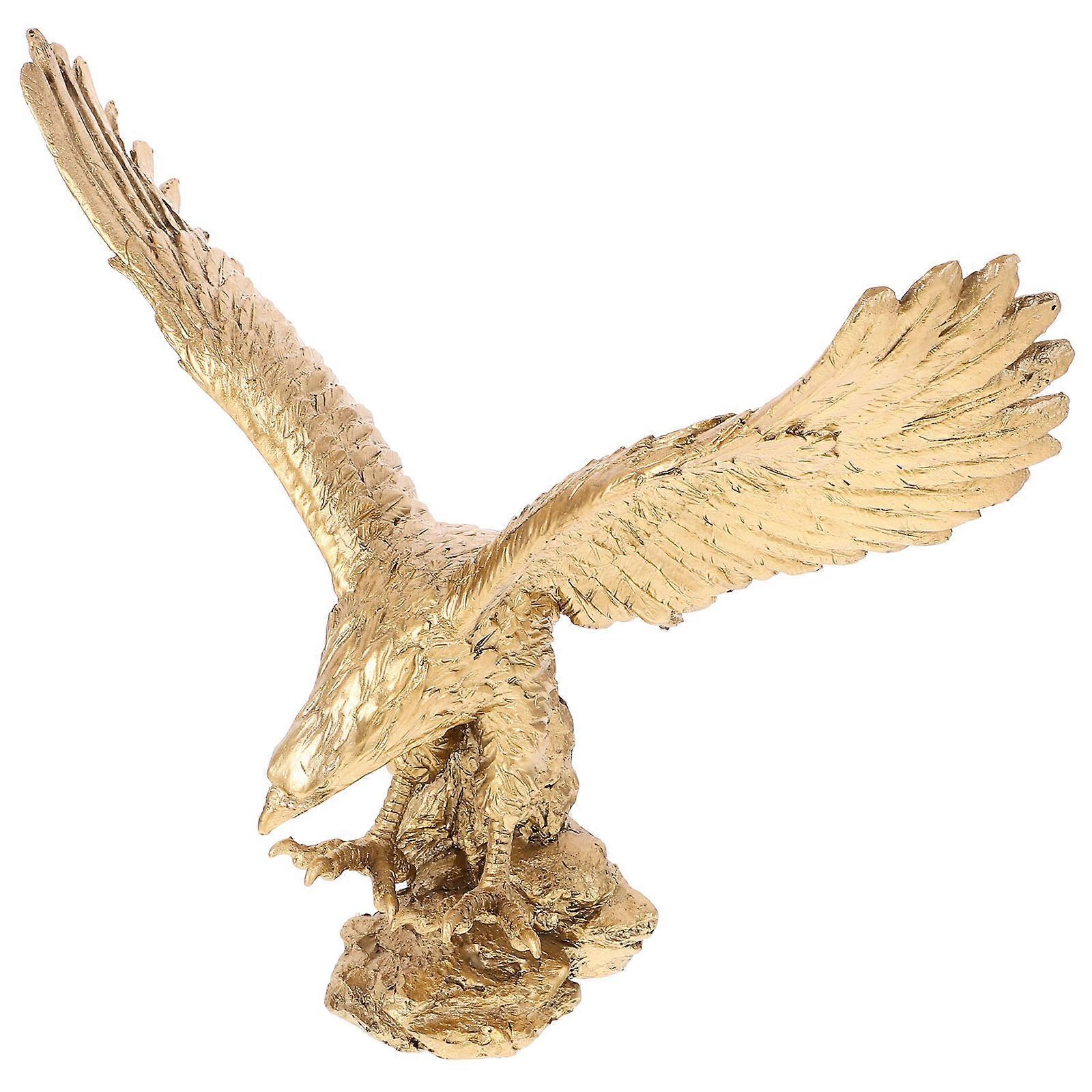 Elegant Resin Eagle Statue with Spread Wings – Decorative Sculpture for Office, Study, and Home – Medium Size Figurine for Desk, Company, and Lawn