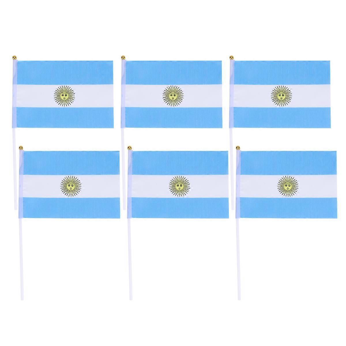 Hand Held Small Argentina Flags 50Pcs Rectangular Decoration Suitable For Grand Opening Events