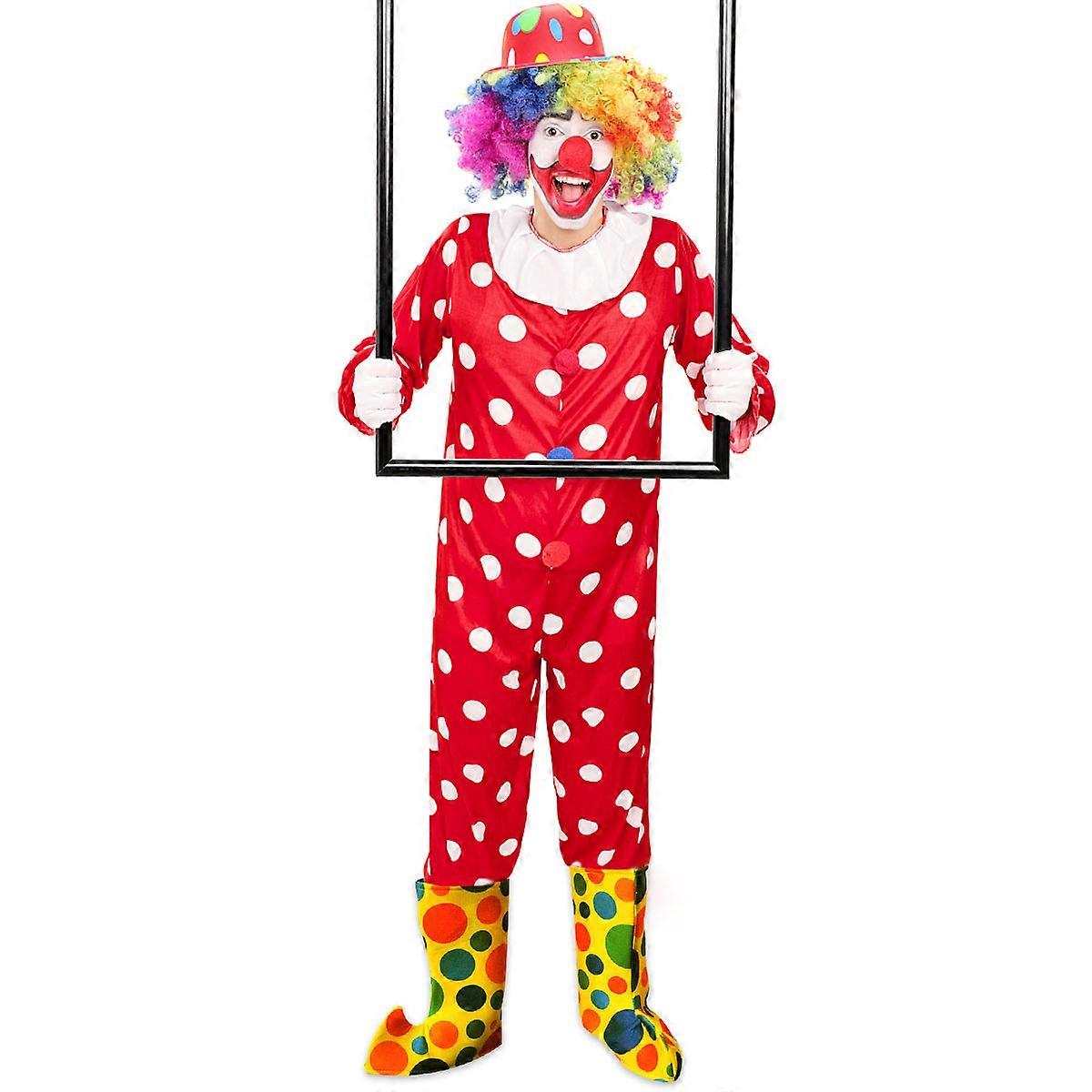 Clown Shoe Cover For Halloween Costume Parties Bright Dots Design Colorful Accessory 1 Pair