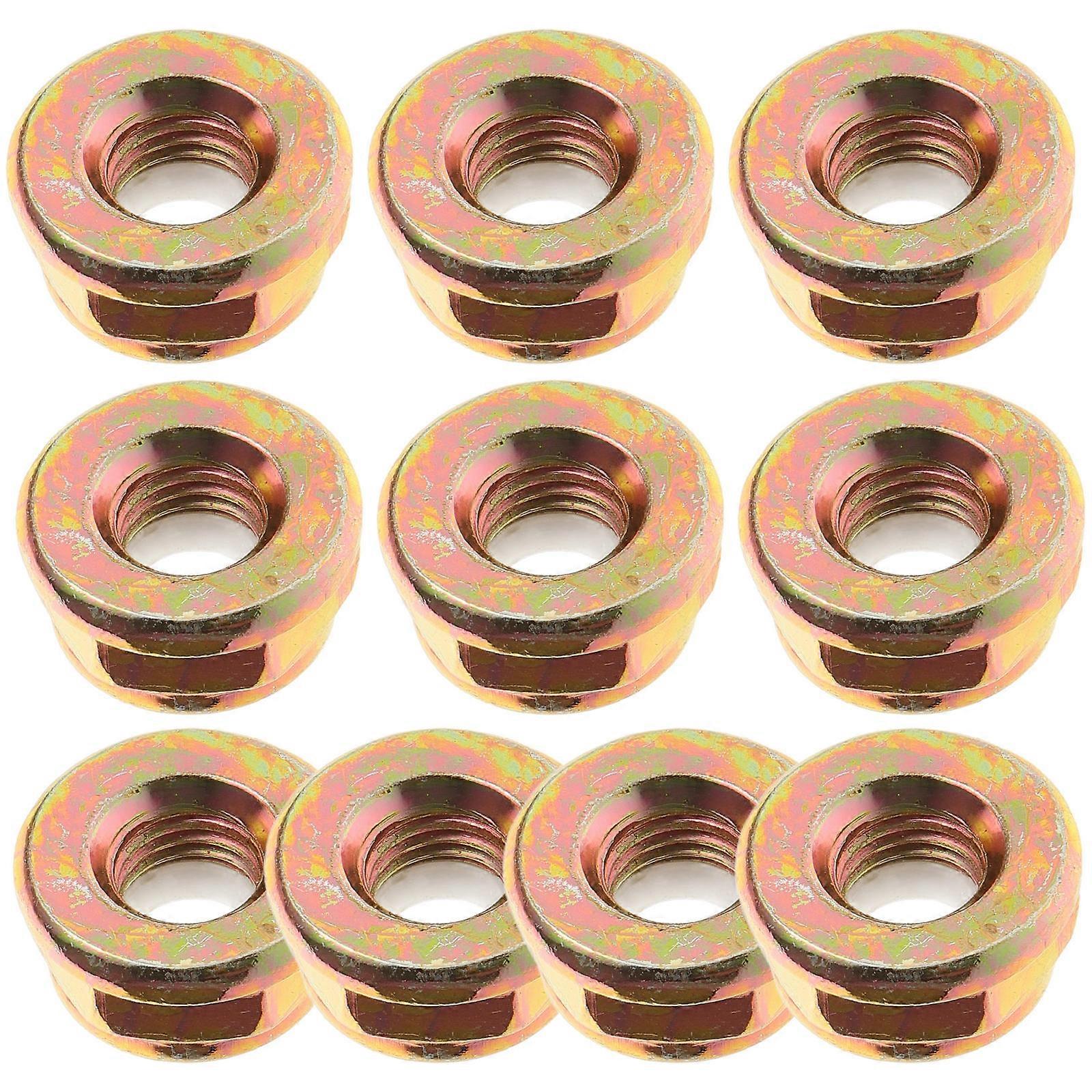 Mower Spindle Nut 10Pack Designed For Lawn Mowers And Grass Trimmers Ensuring Prevents Loosening Metal Material