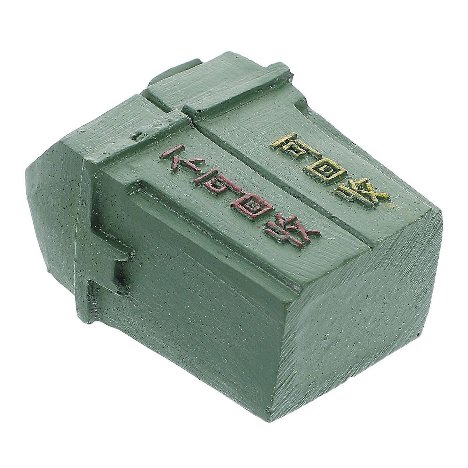 Tiny Recycling Bin Mini Garbage Container Plastic Material Various Scenes Model Enthusiasts Decor 5.10X3.60X2.70CM 1Pack