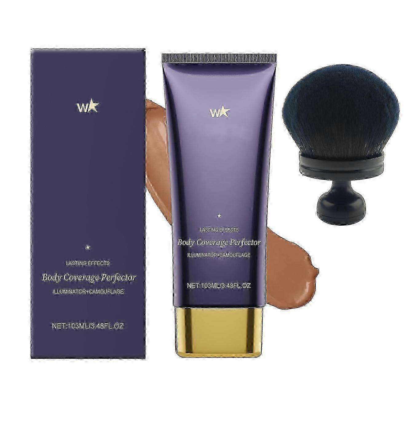 25-26 Body Coverage Perfector with Brush | Waterproof & Transfer-Resistant Body Makeup, Long-Lasting Tattoo Cover Up Cream for Legs & Body, Full Cover