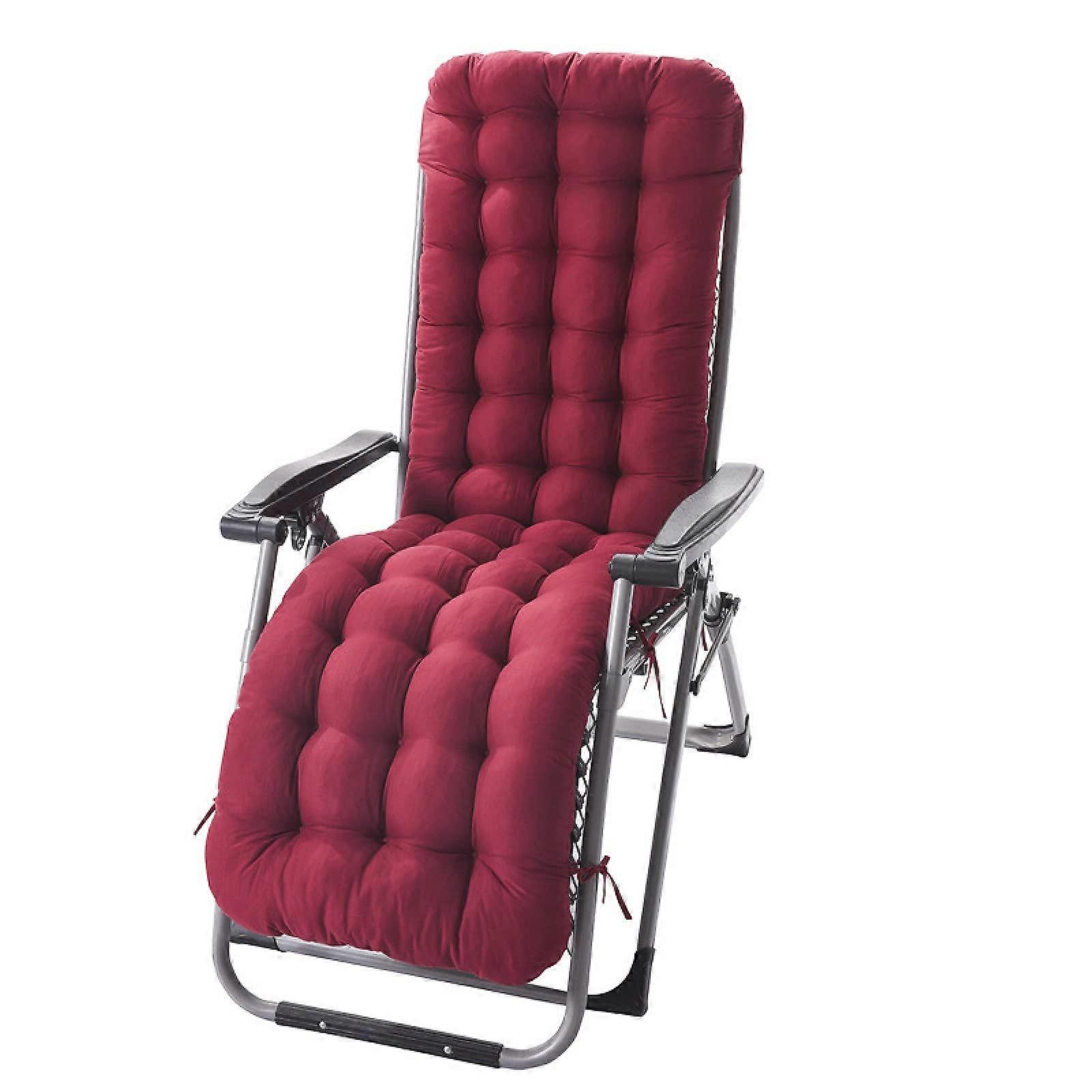 Outdoor Rocking Chair Cushion with Non-Slip Bottom, Portable, 48 x 125 x 8 cm, Red, Indoor and Outdoor Use