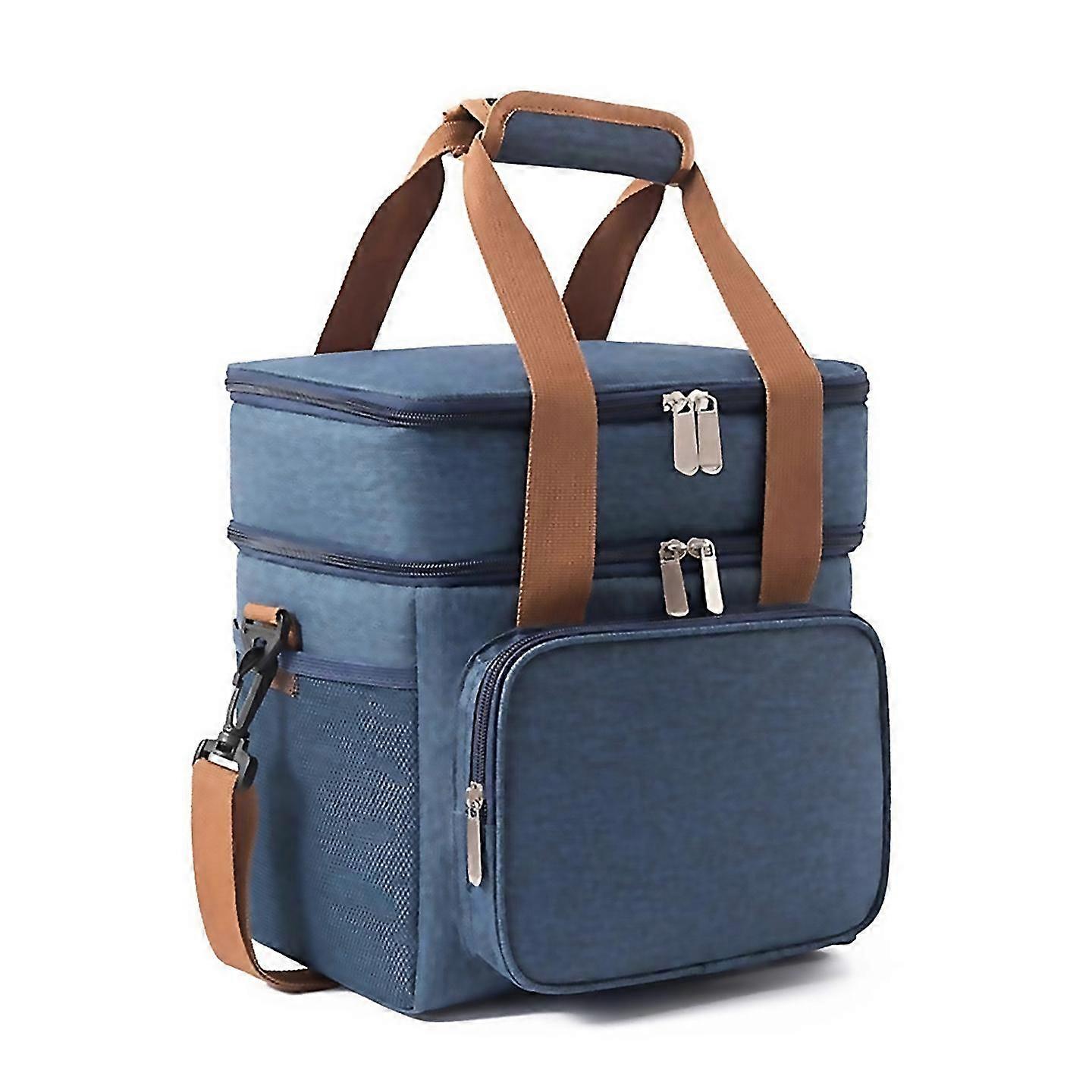 For waterproof lunch bag with shoulder strap picnic camping bag navy Blue