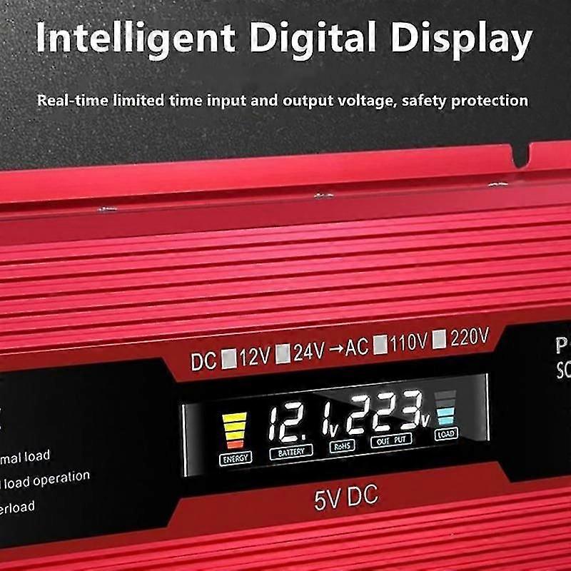 Inversor de corriente para coche de 20000W - Convertidor DC12V/24V a AC220V para camping y emergencias
