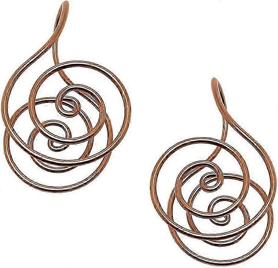 Copper Palm Ring Reiki Spiral Hand Rings for Meditation & Energy Healing, Handmade Reiki Copper Cuffs for Crystal Work (No Gem,2PCS)E