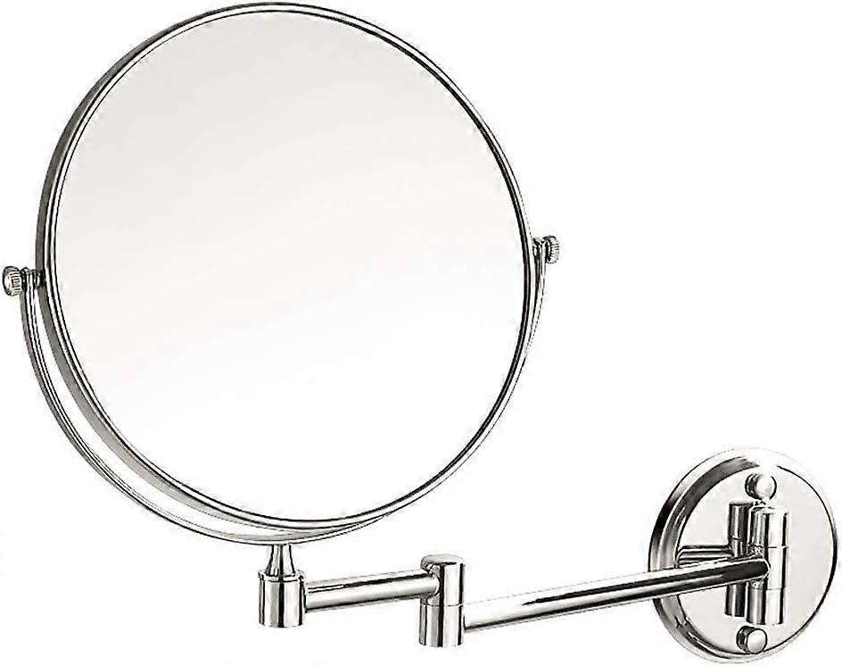 Wall-Mounted Makeup Mirror 6-Inch Folding Rotating Telescopic 3X Magnification Bathroom Vanity Cosmetic Mirror