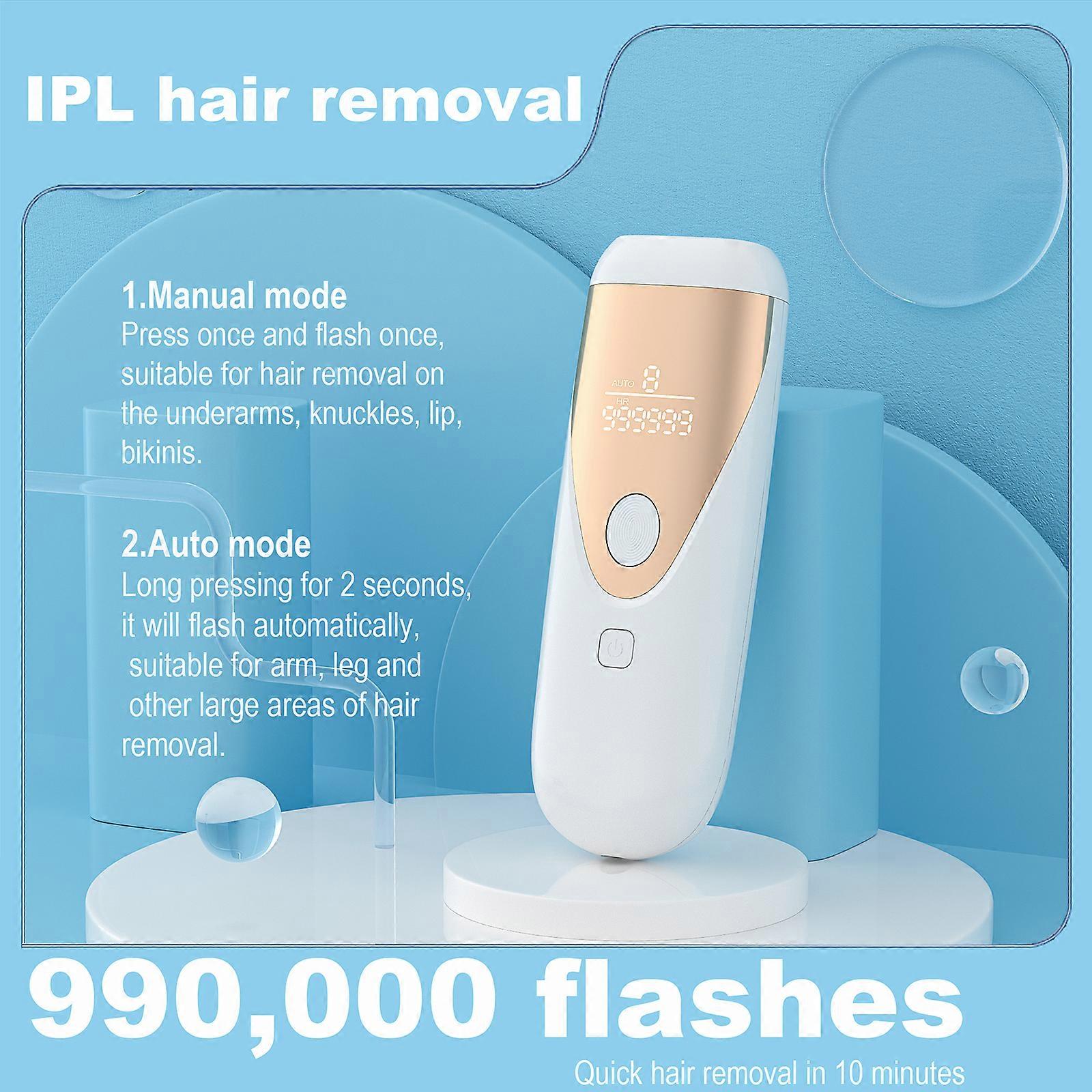 IPL Hair Removal Instrument Shaving Tool Epilator Hair Remover 990,000 Flashes Permanent Painless for Face Bikini Underarms and Body