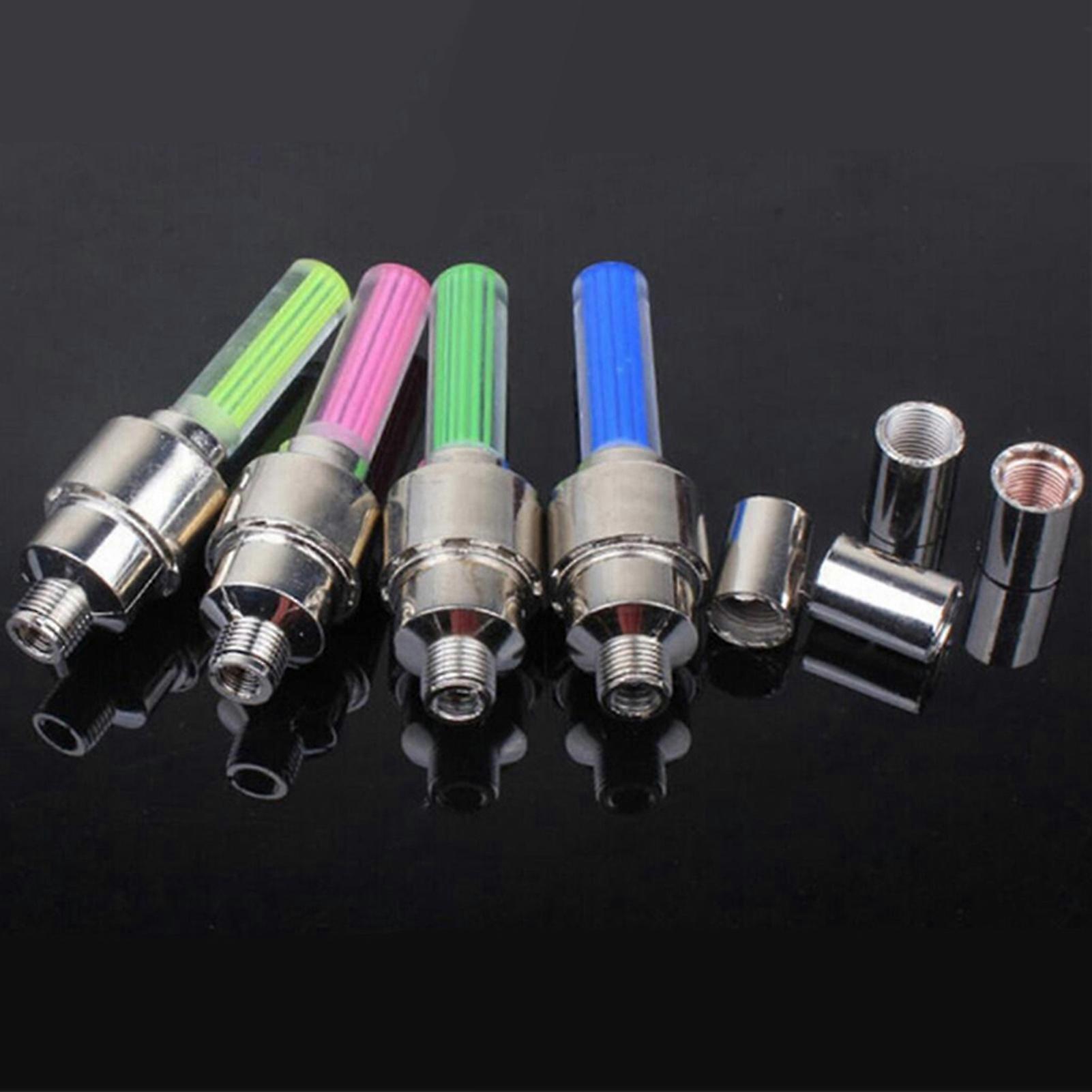 4 PCS Flash Tire Wheel Stem Cap Lights, 70x10mm, 4 Colors