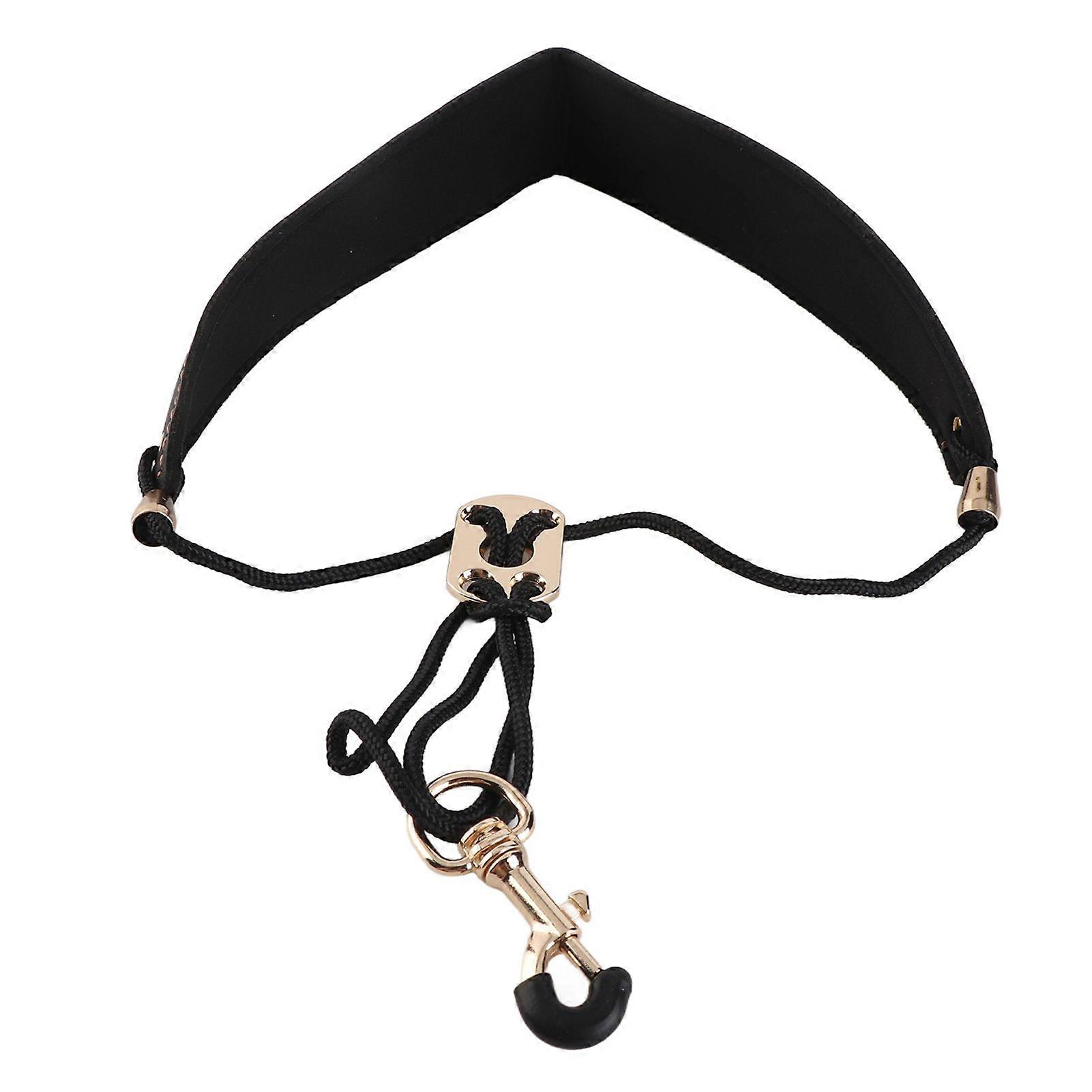 Adjustable Saxophone Neck Strap Leather Sax Strap Metal Hook for Tenor Soprano Alto Saxophones Clarinet