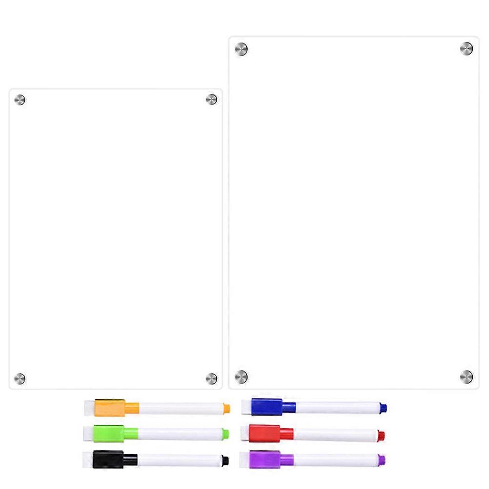 Schedule Magnetic Fridge Board for Family Communication Transparent Acrylic Magnetic Design 1 Set