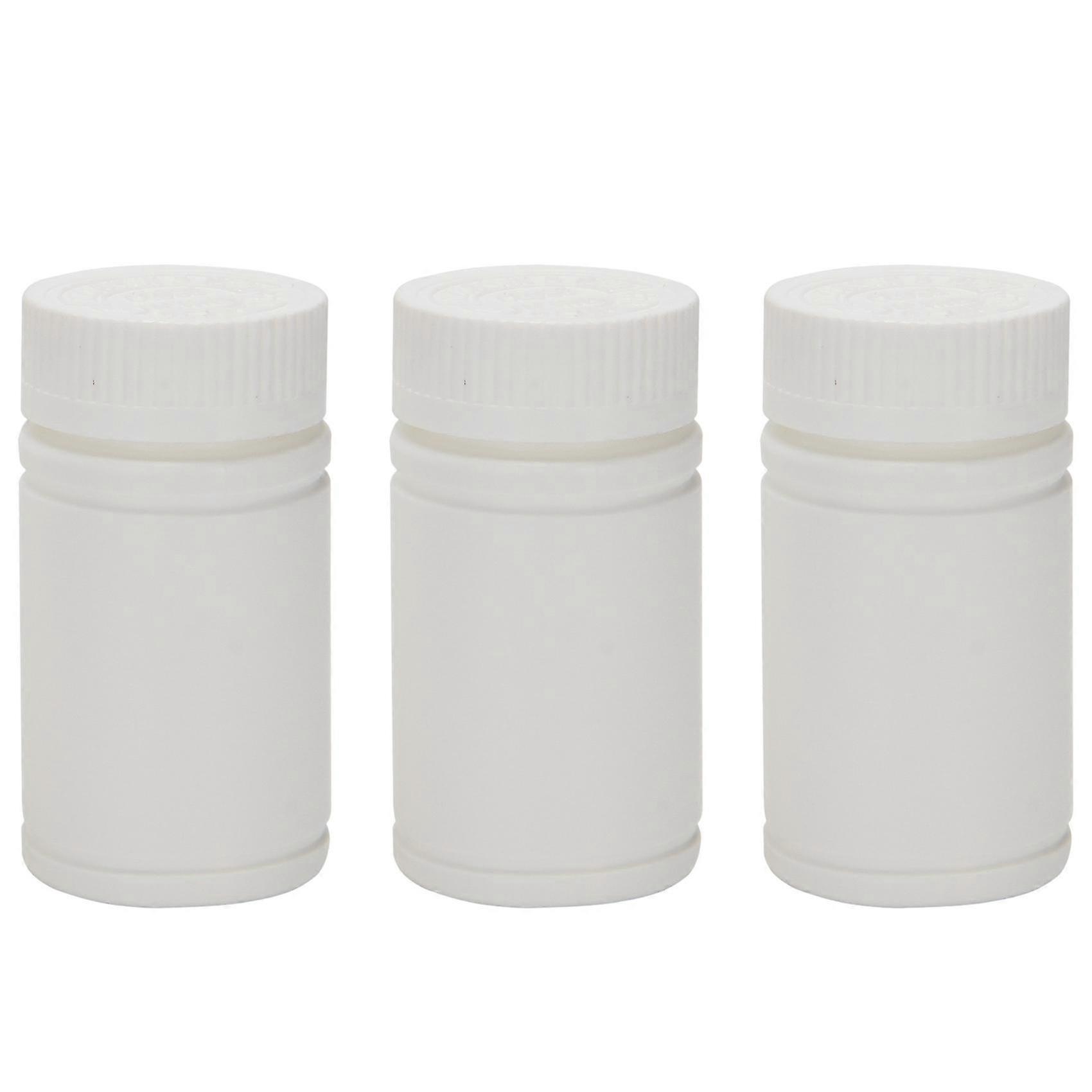 Plastic Empty Medicine Bottles Pill Tablet Container Holder 3pcs White