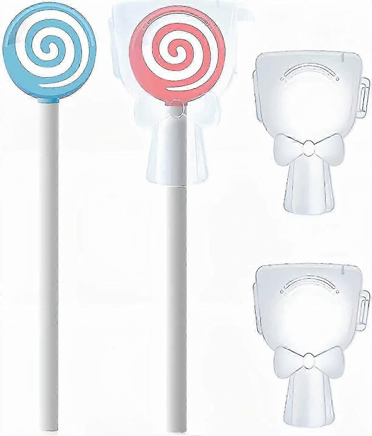 Tongue Scraper, BPA-Free Silicone Cleaner Cute Lollipop with Easy-to-Grasp Handles and Smiley Covers, Helps Freshen Bad Breath, Pack of 2