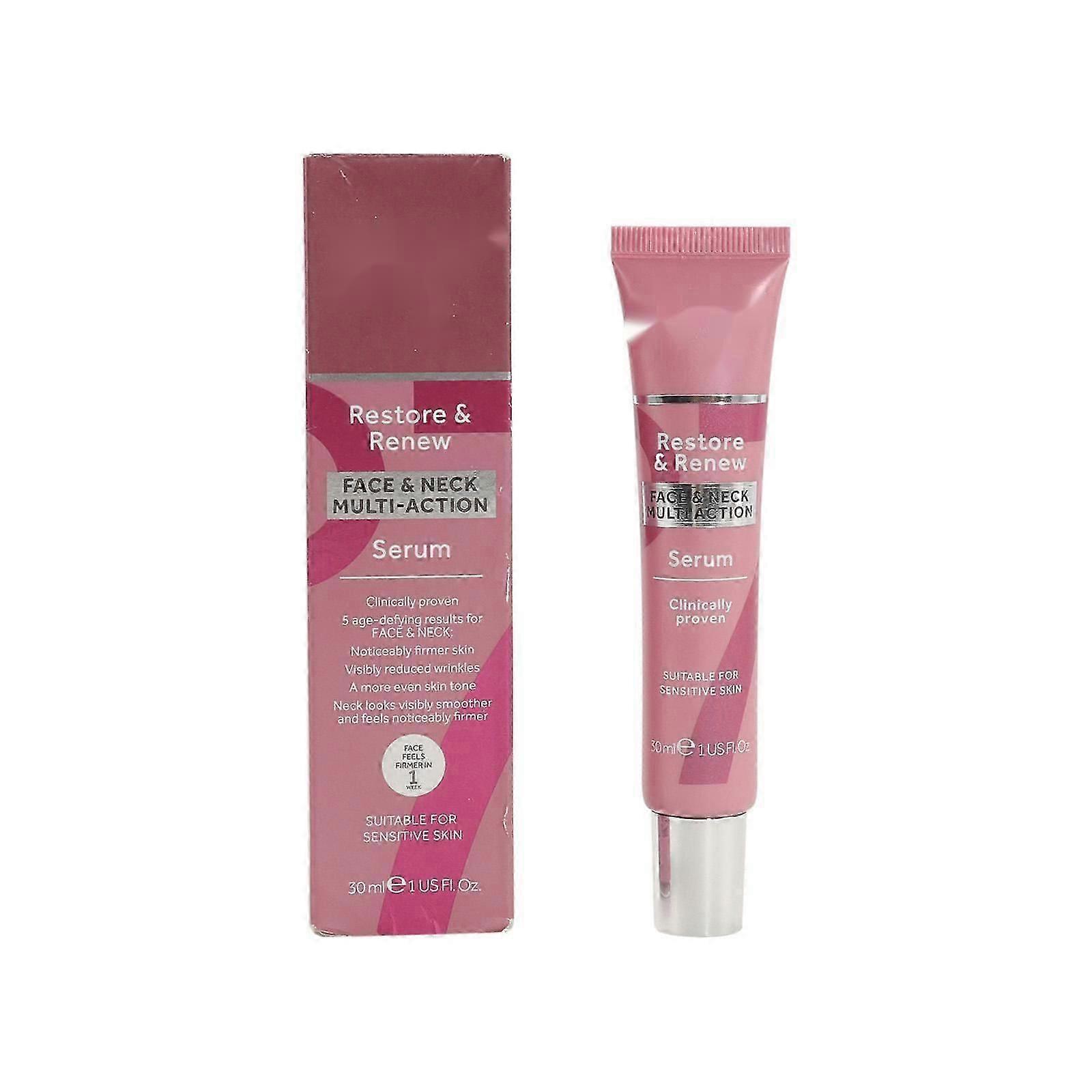 Restore &; Renew Face &; Neck Multi Action Serum - Αντιγηραντικός Ορός Προσώπου Για Βαθιά Επανόρθωση Ρυτίδων - Ενυδατική Κρέμα Νύχτας με Υαλουρονικό Οξύ - Face M
