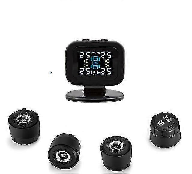Mini Car Tire Pressure Monitoring System TPMS Digital Full Color LC...