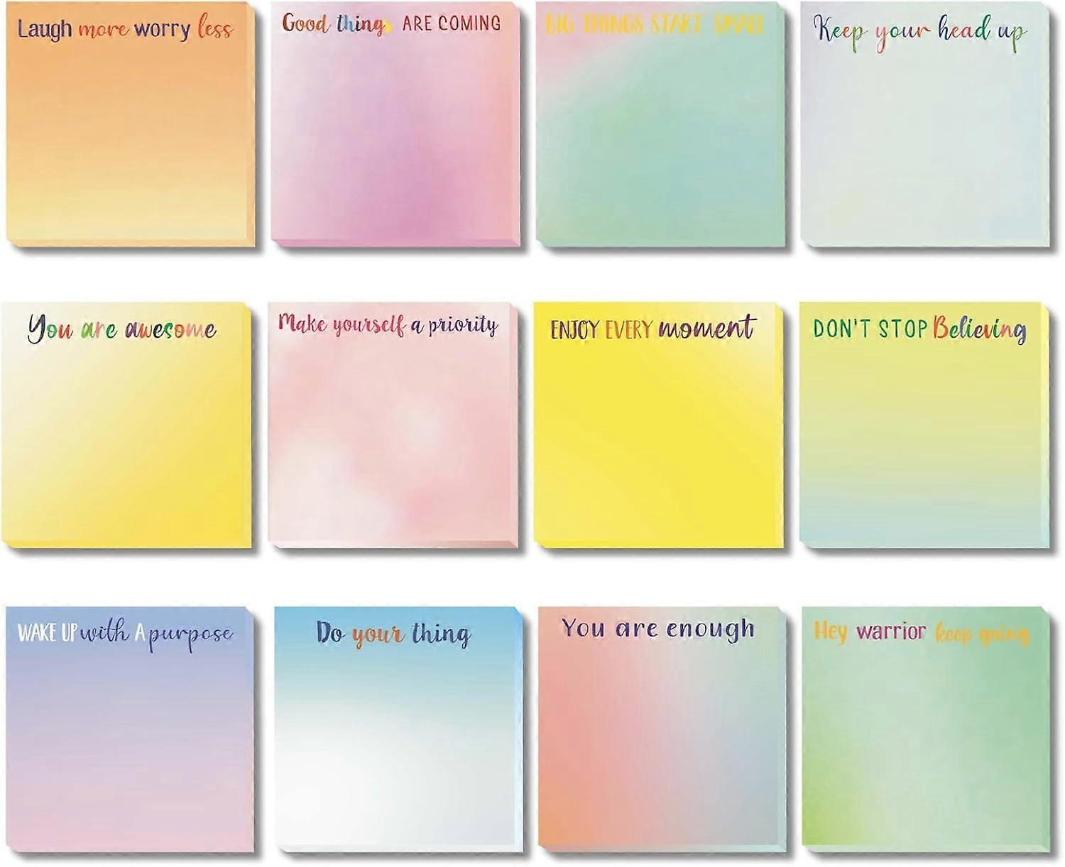 24 Pack Inspirational Sticky Notes, 720 Sheet Positive Self-Stick
