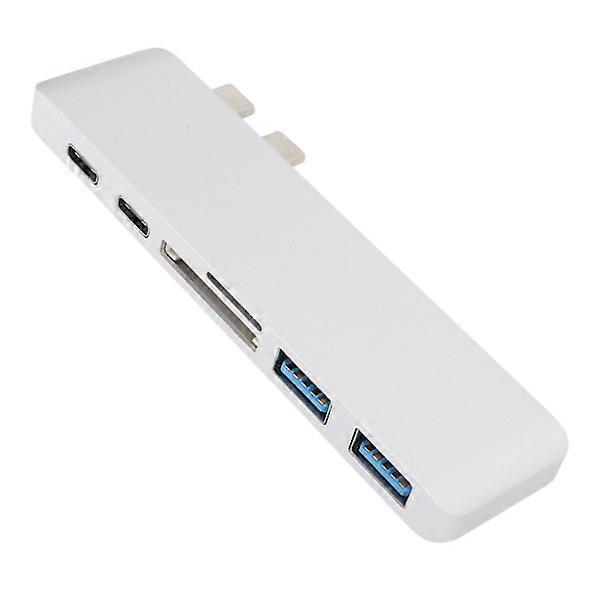 Docking Station 10Gbps 5Gbps USB3.0 Interface Memory Card Reader Lightweight Portable Type C Hub for MacBook Silver