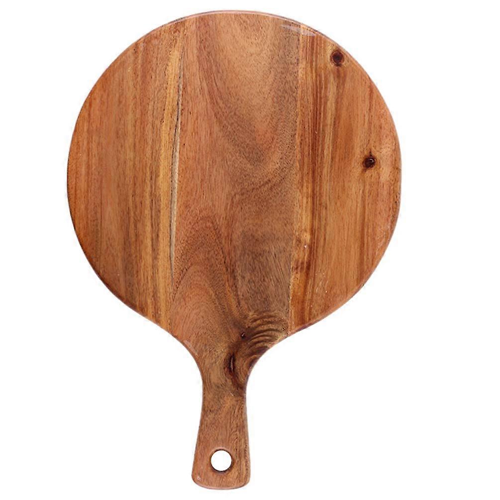 Wood Cutting Board With Handle Large Pizza Paddle Board, Cheese Board, Bread Board, Wooden Serving Tray, Natural Wood