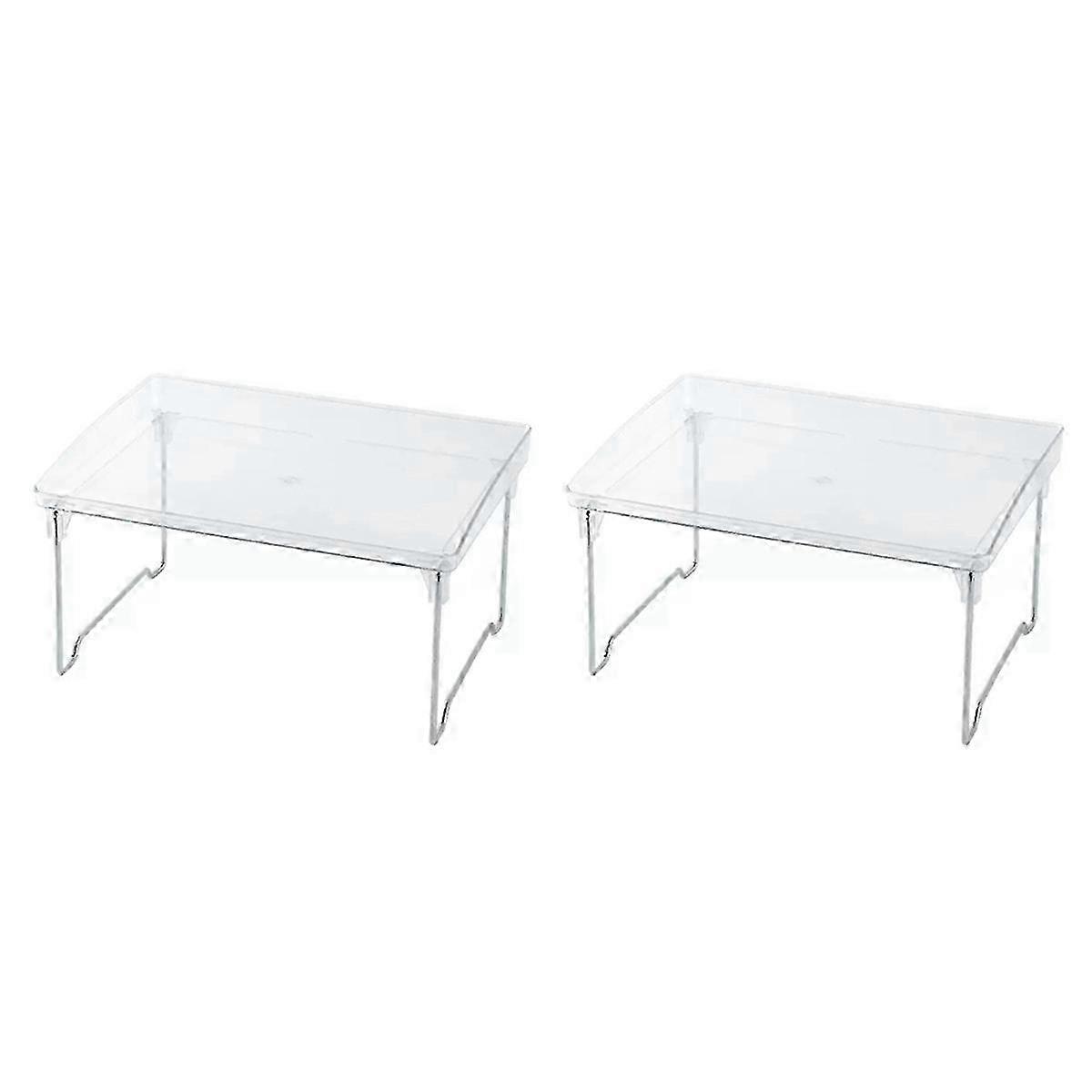 2PCS Transparent Desktop Shelf, Cup Holder, Foldable Shelf