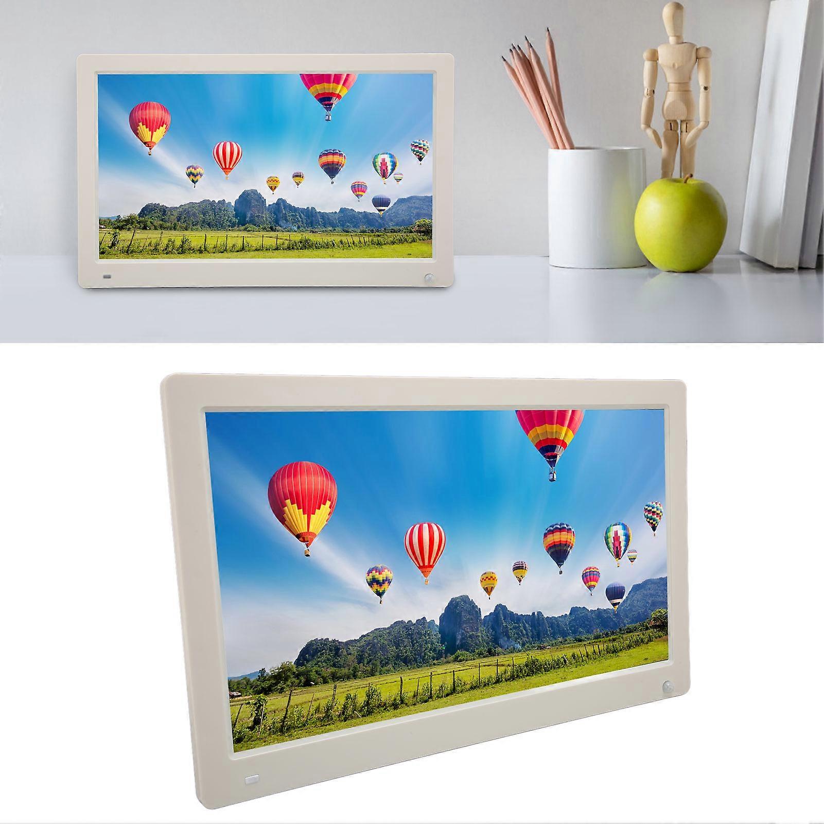 15.6 Inch Digital Photo Frame 1920x1080 IPS Display White EU Plug